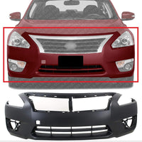 Front Bumper Cover Primed with Fog light Holes Direct Replacement Compatible With 2013-2015 Nissan Altima SL S SV Sedan NI1000285 620223TA0H
