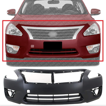 Front Bumper Cover Primed with Fog light Holes Direct Replacement Compatible With 2013-2015 Nissan Altima SL S SV Sedan NI1000285 620223TA0H