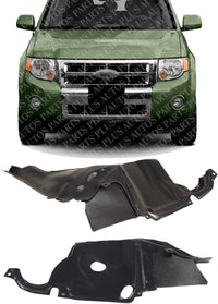 Set of 2 Front Engine Splash Shield Left Driver & Right Passenger Side Direct Replacement Compatible with 2008-2011 Ford Escape / 2008-2012 Mercury Mariner FO1251148 FO1250148