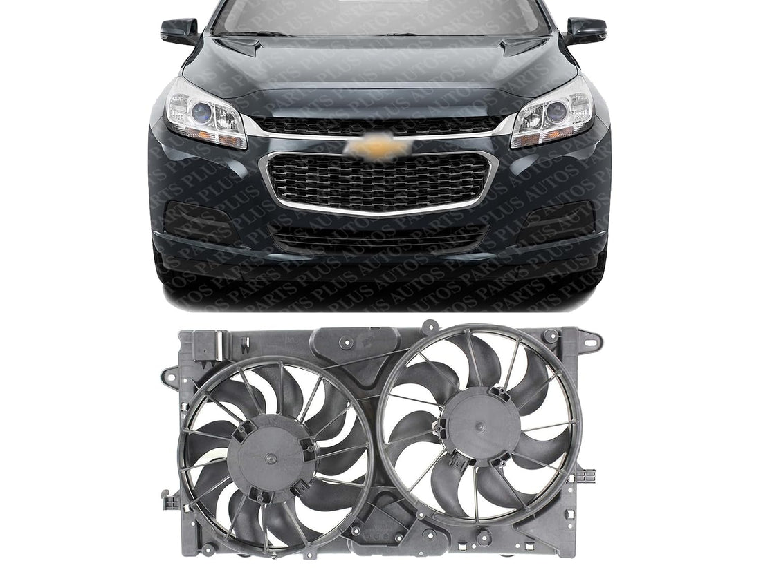 Front Radiator Dual Fan Assembly Direct Replacement Compatible with 2013-2015 Chevrolet Malibu / 2016 Limited / 2014-2019 Impala GM3115249 23131503 20979495-PFM