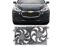 Front Radiator Dual Fan Assembly Direct Replacement Compatible with 2013-2015 Chevrolet Malibu / 2016 Limited / 2014-2019 Impala GM3115249 23131503 20979495-PFM