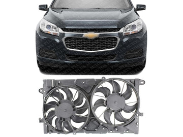 Front Radiator Dual Fan Assembly Direct Replacement Compatible with 2013-2015 Chevrolet Malibu / 2016 Limited / 2014-2019 Impala GM3115249 23131503 20979495-PFM
