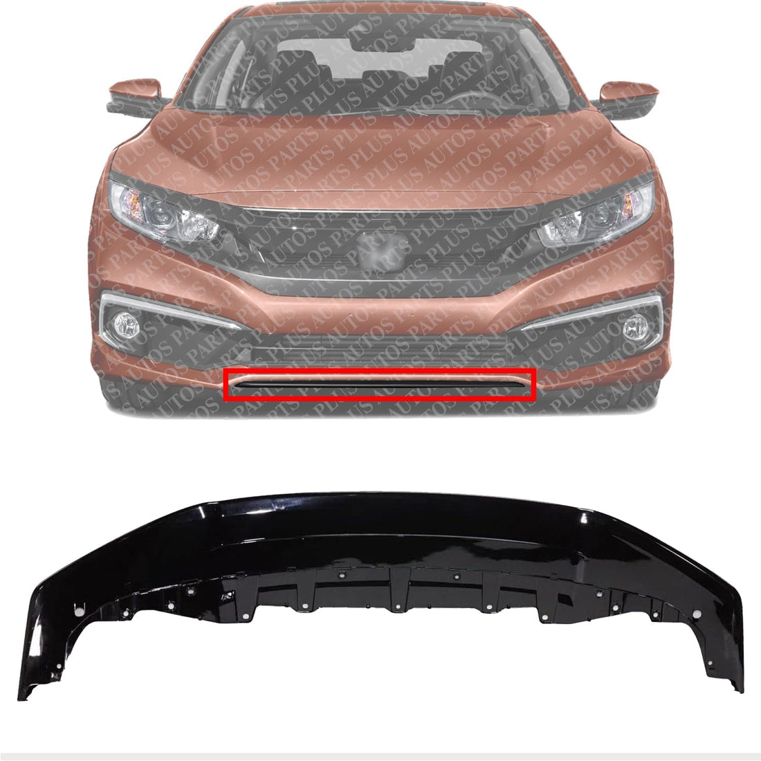 Front Bumper Grille Textured Direct Replacement Compatible With 2017-2021 Honda Civic HO1036129 71102TGGA50