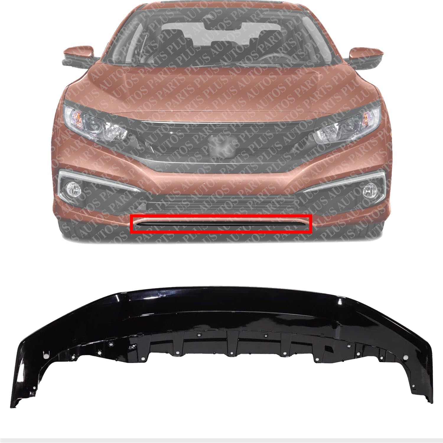 Front Bumper Grille Textured Direct Replacement Compatible With 2017-2021 Honda Civic HO1036129 71102TGGA50