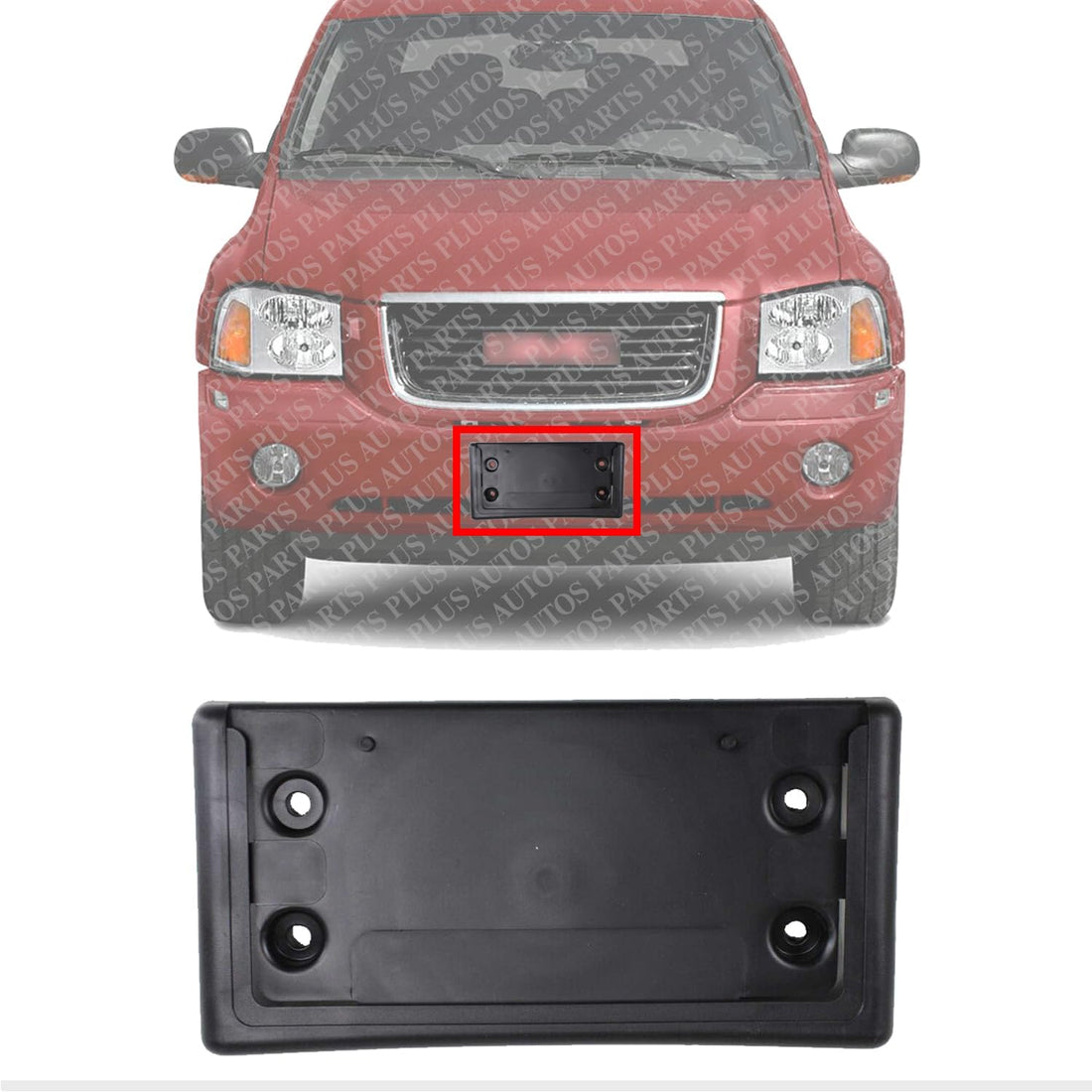 Front License Plate Bracket Direct Replacement Compatible with 2002-2009 GMC Envoy GM1068117 15032014