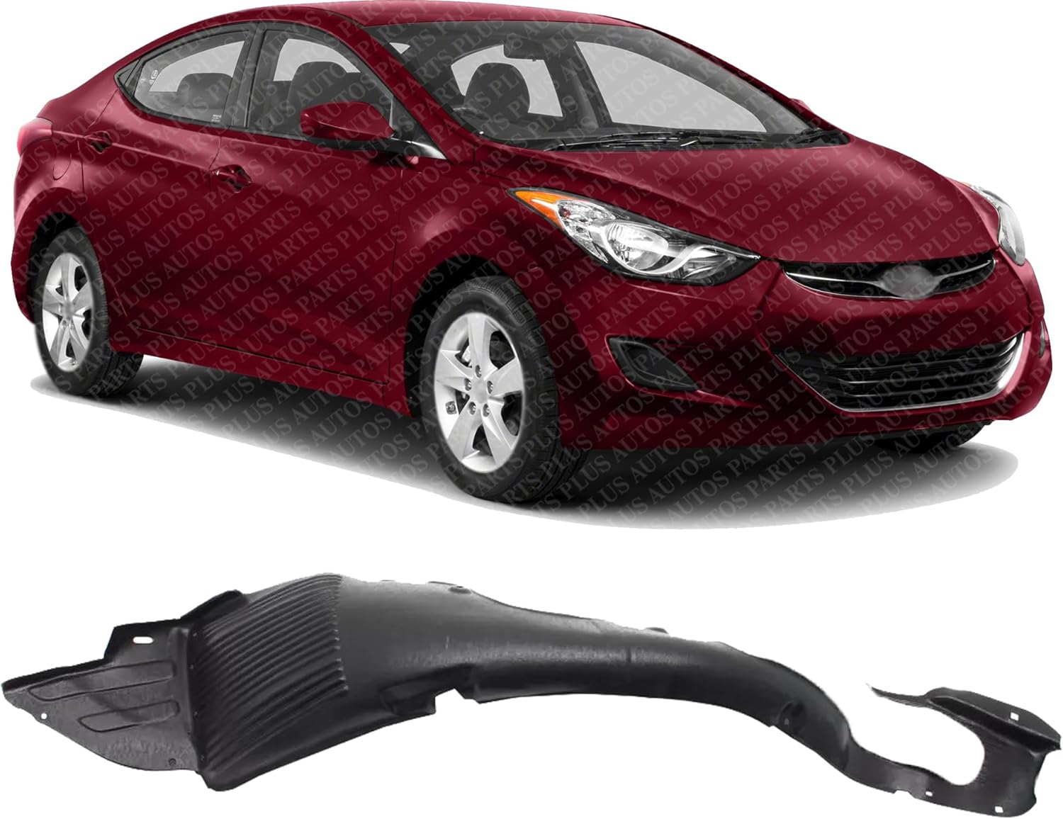 Front Fender Liner Right Passenger Side Direct Replacement Compatible With 2013-2015 Hyundai Elantra HY1249138 86812A5000