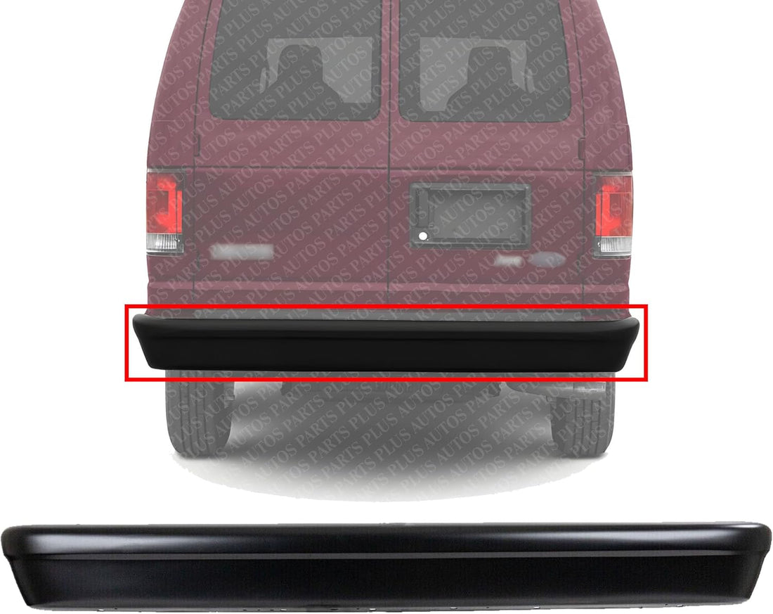 Rear Bumper Face Bar Primed Steel Direct Replacement Compatible With 1994-2014 Ford E-Series FO1102301 7C2Z17906EPTM