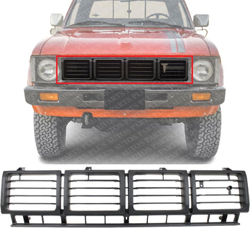 Front Grille Assembly Primed Shell And Insert Plastic Direct Replacement Compatible With 1980-1981 Toyota Pickup TO1200143 5310092301
