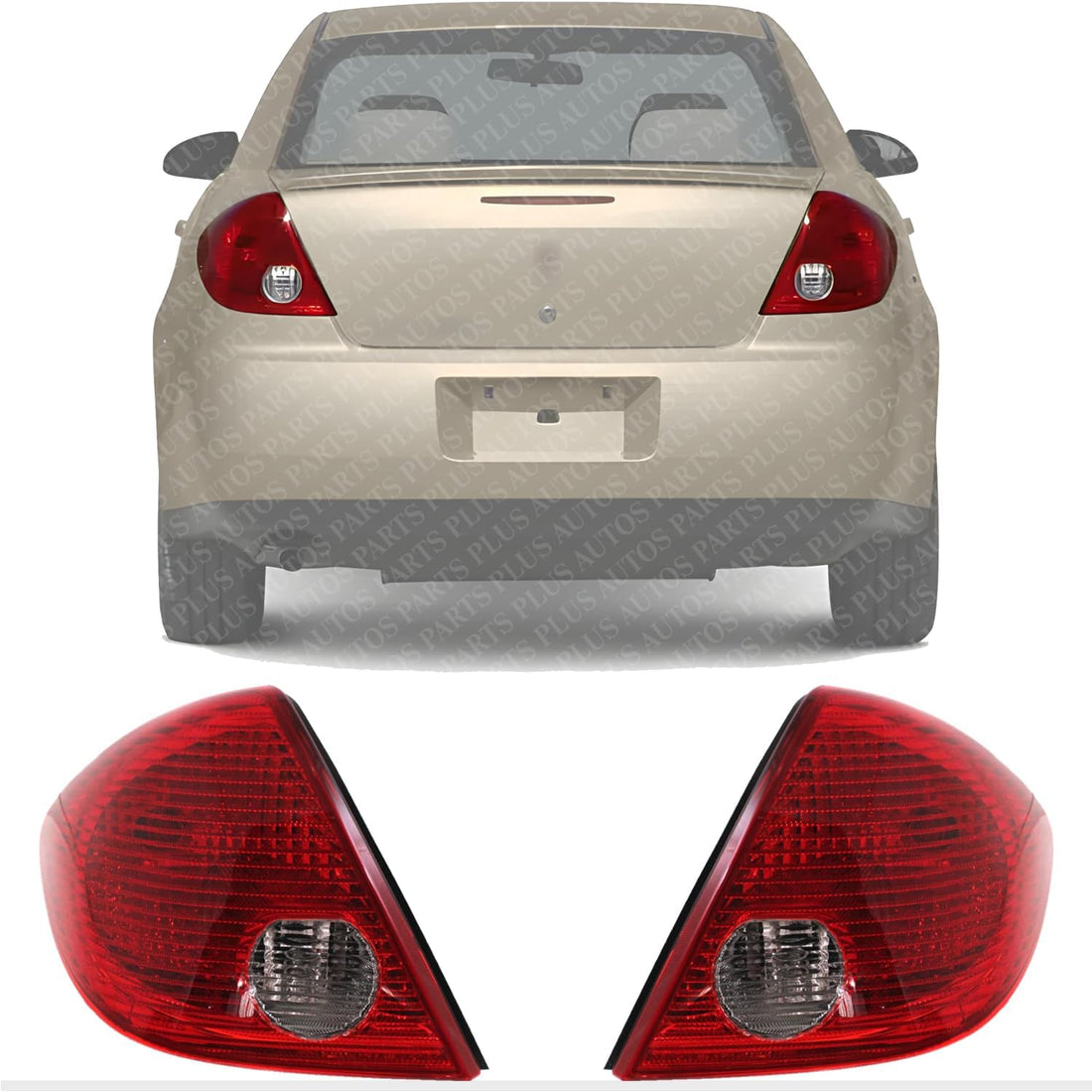 Set Of 2 Tail Light Assembly Plastic Left Driver & Right Passenger Side Direct Replacement Compatible With 2005-2010 Pontiac G6 GM2801201 GM2800201 15242808 15242809