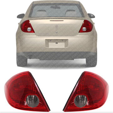 Set Of 2 Tail Light Assembly Plastic Left Driver & Right Passenger Side Direct Replacement Compatible With 2005-2010 Pontiac G6 GM2801201 GM2800201 15242808 15242809