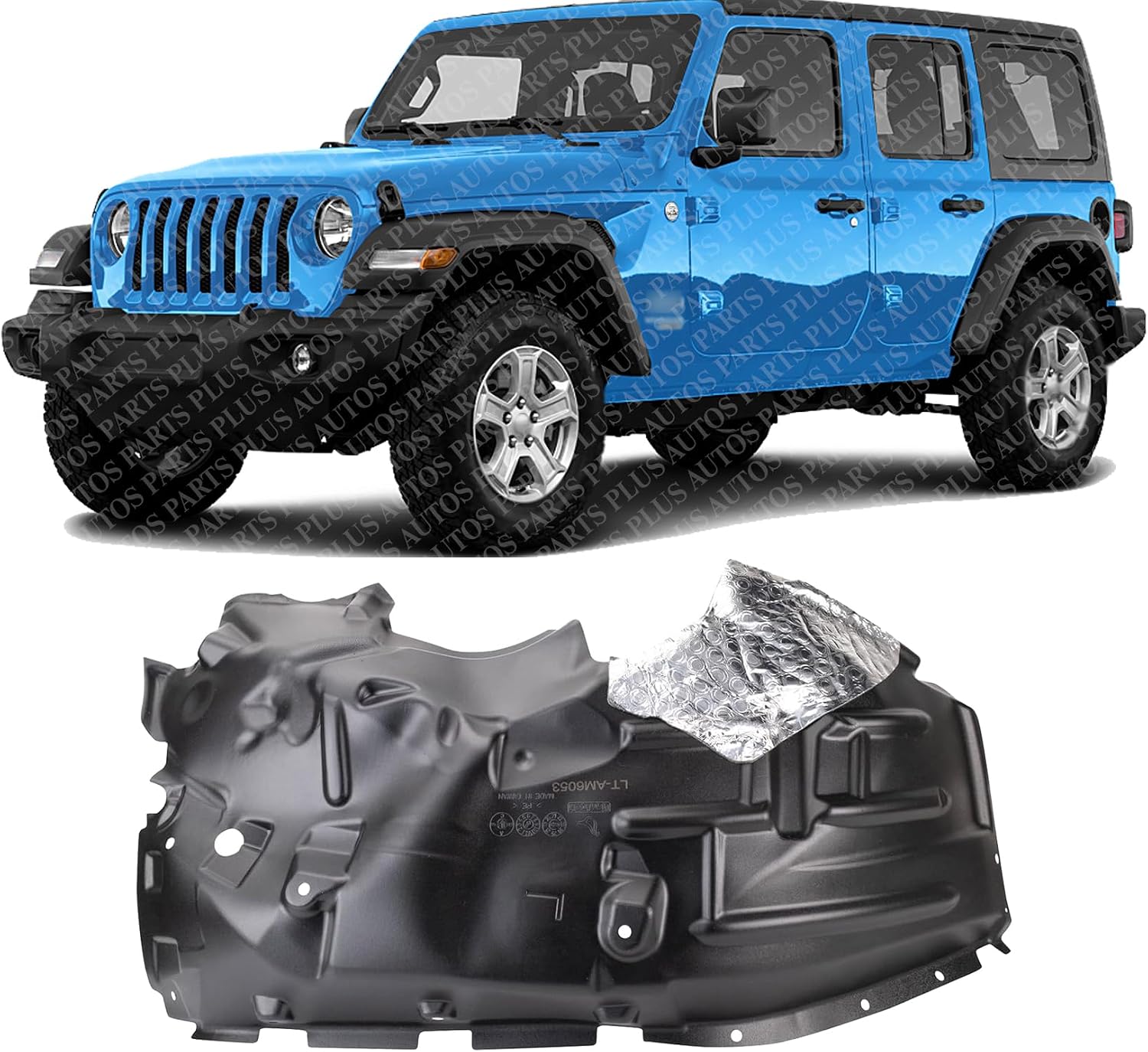 Front Fender Liner Left Driver Side Direct Replacement Compatible With 2018-2024 Jeep Wrangler / 2020-2023 Gladiator CH1248198 68270815AD 68270815AB