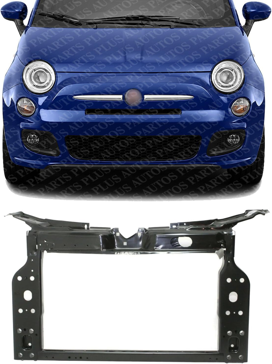 Front Radiator Support Assembly Steel Direct Replacement Compatible With 2012-2019 Fiat 500 FI1225100 68089068AA