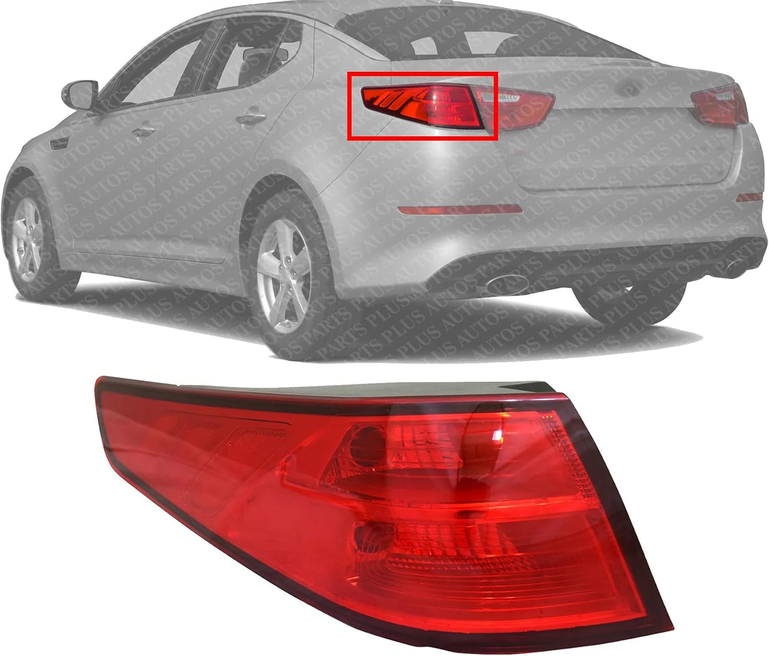 Tail Light Outer Assembly Left Driver Side Direct Replacement Compatible With 2014-2015 Kia Optima KI2804114 924014C500