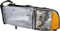 Front Head Light Assembly Left Driver Side Direct Replacement Compatible With 1994-2002 Dodge Ram 1500 2500 3500 CH2502101 55076749AD 55076749AO