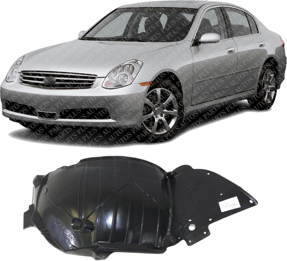 Front Section Fender Liner Left Driver Side Direct Replacement Compatible With 2005-2006 Infiniti G35 IN1250108 63845AC500