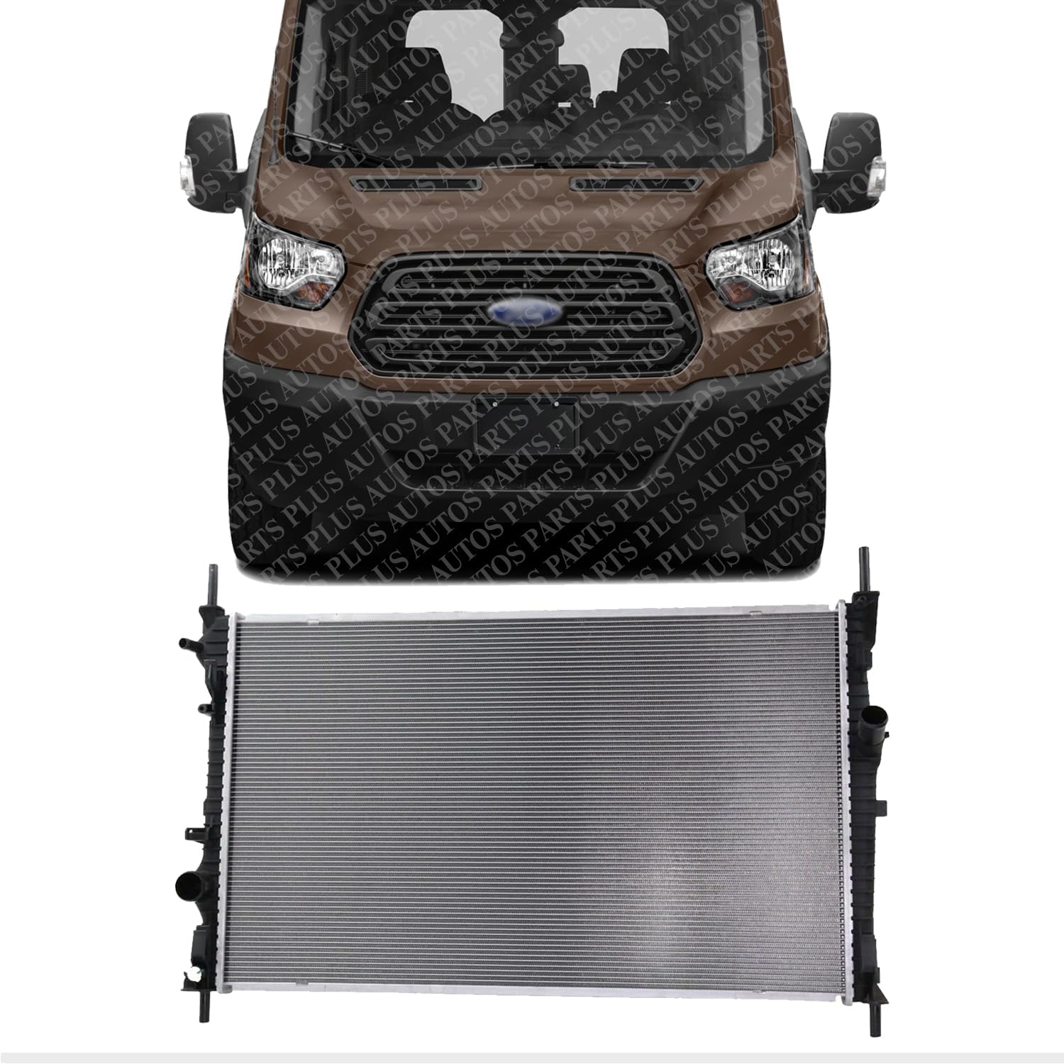 Front Radiator Aluminum Core Direct Replacement Compatible With 2015-2019 Ford Transit-150 250 350 FO3010329 CK4Z8005B