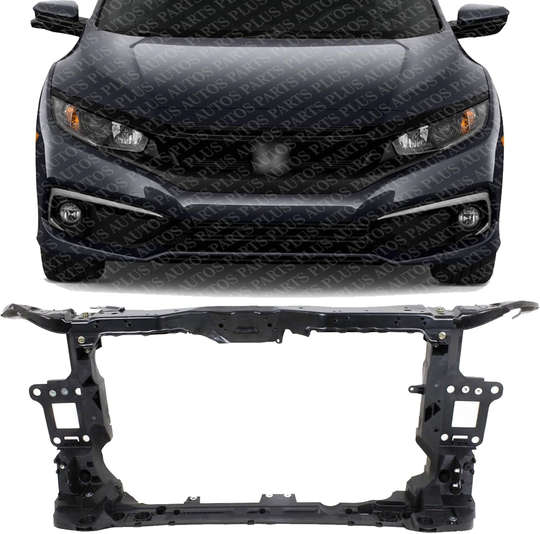 Front Radiator Support Assembly Plastic With Steel Direct Replacement Compatible With 2016-2019 Civic EX 4 HO1225183 71410TBAA01