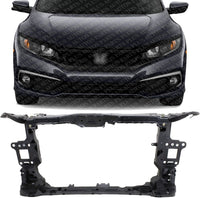 Front Radiator Support Assembly Plastic With Steel Direct Replacement Compatible With 2016-2019 Civic EX 4 HO1225183 71410TBAA01