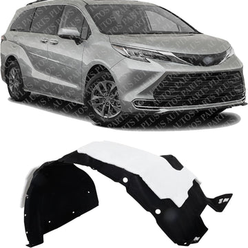 Front Fender Liner Right Passenger Side Direct Replacement Compatible with 2021-2023 Toyota Sienna TO1249248 5380508061 5380508062