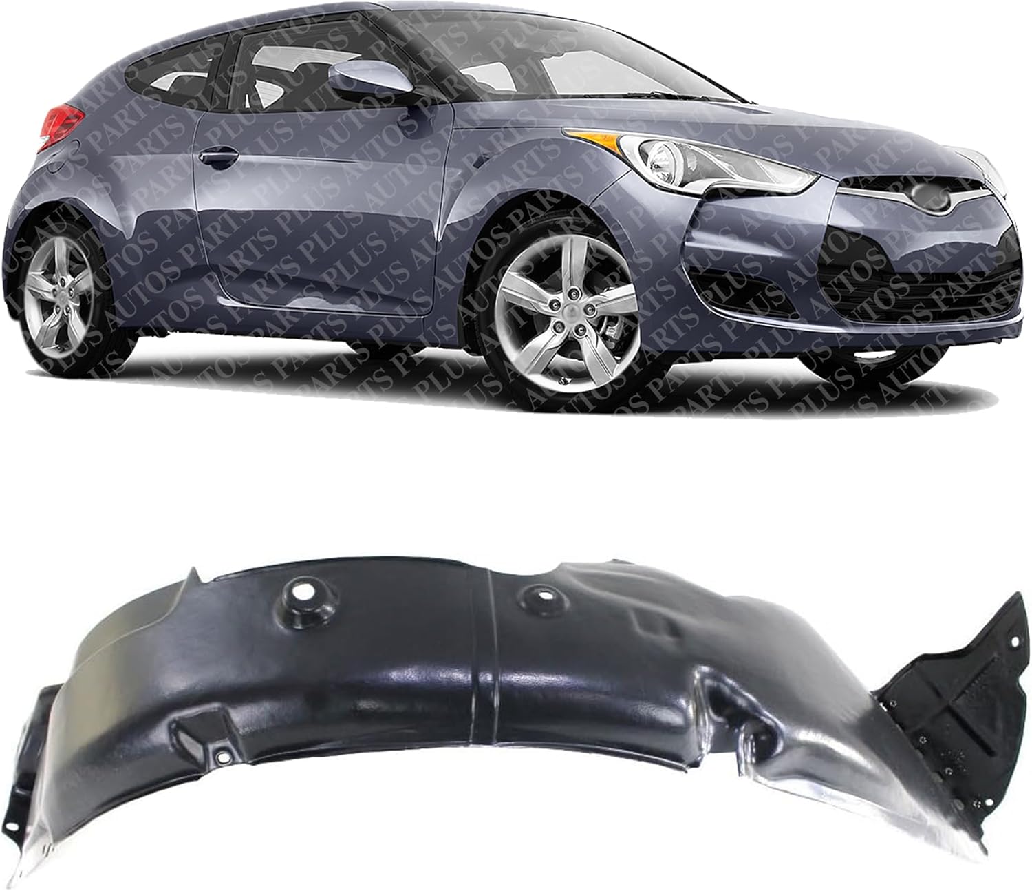 Front Fender Liner Right Passenger Side Direct Replacement Compatible With 2013 Hyundai Veloster HY1249151 868122V500