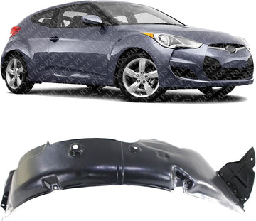 Front Fender Liner Right Passenger Side Direct Replacement Compatible With 2013 Hyundai Veloster HY1249151 868122V500