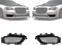 Set Of 2 Front Bumper Grille Primed Plastic Right Passenger & Left Driver Side Direct Replacement Compatible With 2015-2022 Chrysler 300 CH1039193 CH1038193 68231612AA 68231613AA
