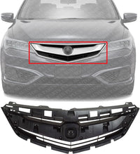 Front Grille Assembly Textured Shell and Insert Plastic Direct Replacement Compatible With 2016-2018 Acura ILX AC1200129 71121TX6A51