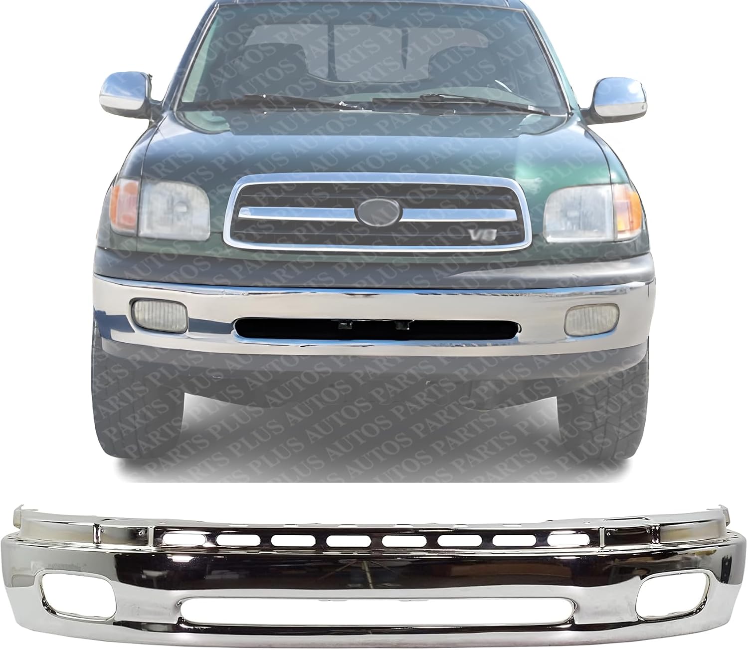 Front Lower Bumper Chrome Steel Direct Replacement Compatible With 2000-2006 Toyota Tundra TO1002170 521010C020