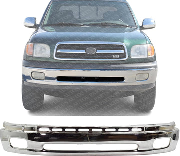 Front Lower Bumper Chrome Steel Direct Replacement Compatible With 2000-2006 Toyota Tundra TO1002170 521010C020