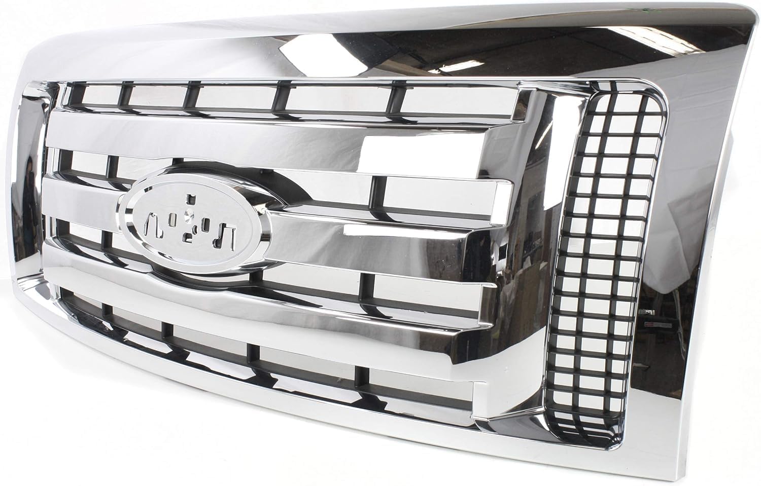Front Grille Chrome Shell & Primed Insert Direct Replacement Compatible With 2009-2012 Ford F-150 FO1200511 9L3Z8200D