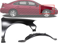 Front Fender-Fender Liner Right Passenger Side Direct Replacement Compatible With 2006-2013 Chevrolet Impala GM1251122 GM1241326 89023524 10333702