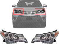 Set Of 2 Front Head Light Assembly Left Driver & Right Passenger Side Direct Replacement Compatible With 2013-2015 Toyota RAV4 TO2503217 TO2502217 811100R042 811500R042