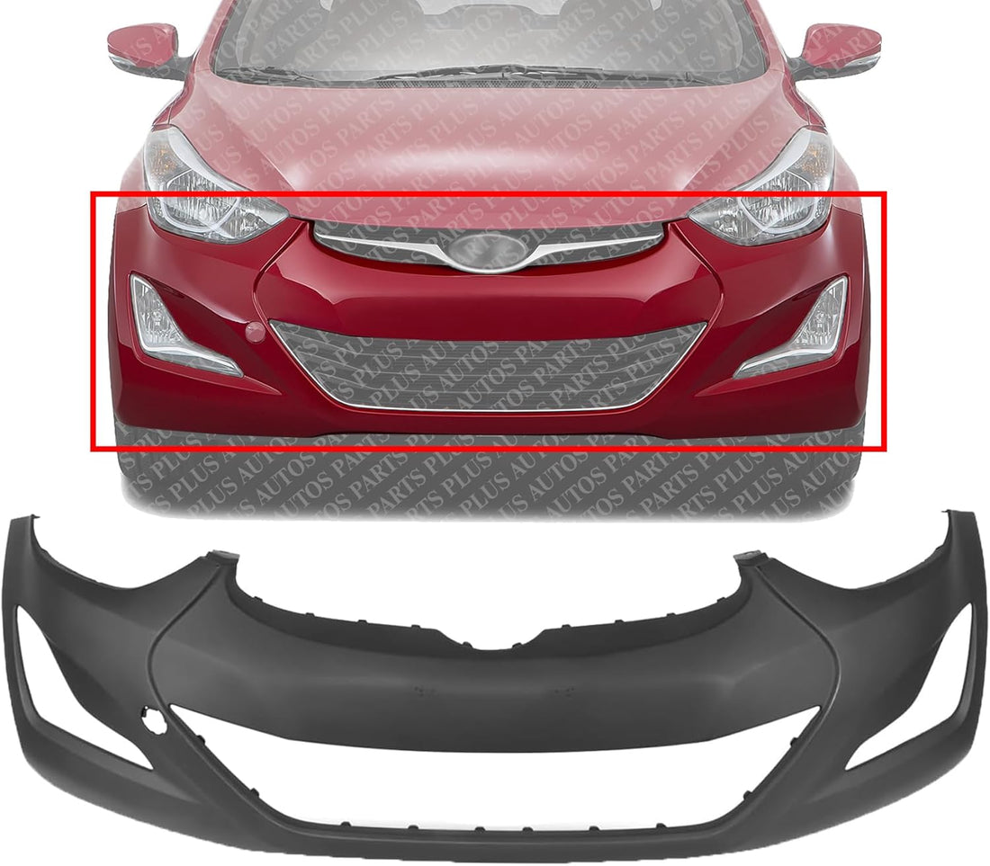 AUTOS PARTS PLUS Front Bumper Cover Primed Direct Replacement Compatible With 2014-2016 Hyundai Elantra HY1000204 865113X800