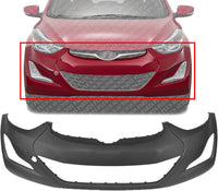 AUTOS PARTS PLUS Front Bumper Cover Primed Direct Replacement Compatible With 2014-2016 Hyundai Elantra HY1000204 865113X800