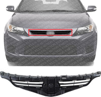Front Grille Assembly Textured Black Shell And Insert Plastic Direct Replacement Compatible With 2011-2013 Scion tC SC1200107 5311121180