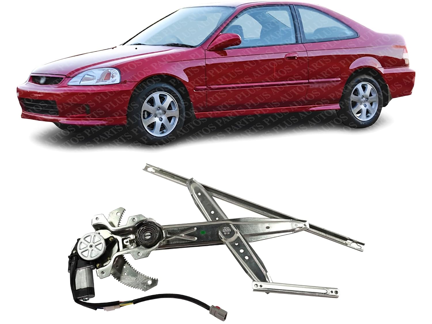 Front Power Window Regulator with Motor Left Driver Side Direct Replacement Compatible with 1996-2000 Honda Civic HO1350113 04725S00A01