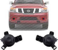 Set Of 2 Front Fog Lamp Cover Primed Right Passenger & Left Driver Side Direct Replacement Compatible With 2008-2015 Nissan Armada NI1039153 NI1038153 62257ZQ00A 62256ZQ00A