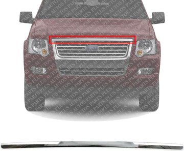 AUTOS PARTS PLUS Front Hood Molding Assembly Chrome Direct Replacement Compatible With 2006-2010 Ford Explorer FO1235105 6L2Z16856AA