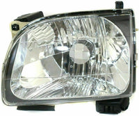 Front Headlights + Corner Lamps With Black Trim + Signal Lights Left Driver & Right Passenger Side Direct Replacement Compatible With 2001-2004 Toyota Tacoma TO2503136 TO2502136