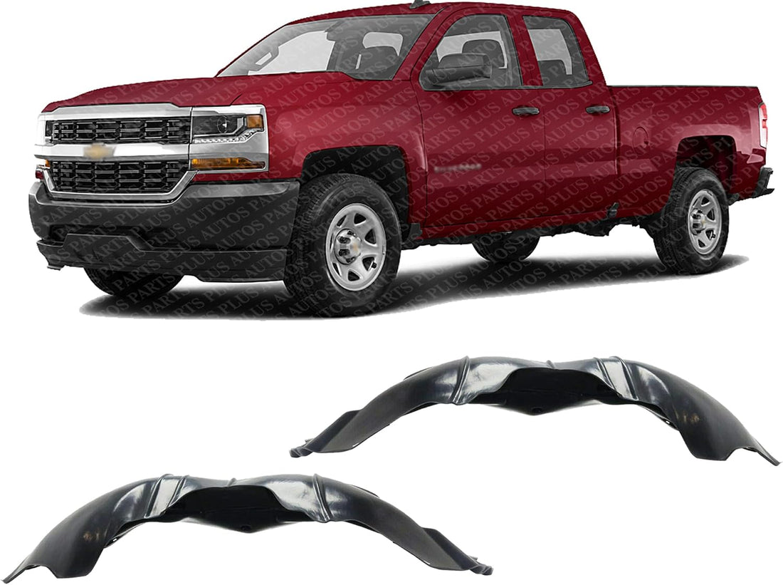 Set Of 2 Front Fender Liner Left Driver & Right Passenger Side Direct Replacement Compatible With 2016-2018 Chevrolet Silverado 1500/2019 LD GM1249259 GM1248259 84082132-PFM
