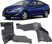 Set of 2 Front Engine Splash Shield Under Cover Rear Section Left Driver & Right Passenger Side Direct Replacement Compatible with 2011-2013 Hyundai Elantra/Coupe / 2013-2015 GT