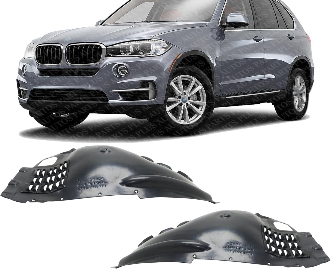 Set Of 2 Front Section Fender Liner Right Passenger & Left Driver Side Direct Replacement Compatible With 2014-2018 BMW X5 BM1249152 BM1248152 51717290854 51717325616 51717290853