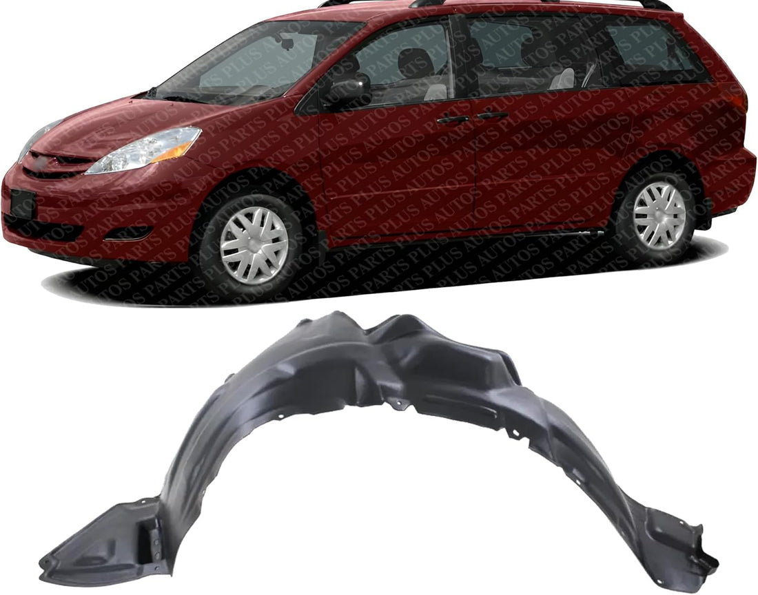 Front Fender Liner Left Driver Side Direct Replacement Compatible With 2006-2010 Toyota Sienna TO1248152 53876AE020