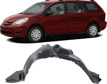 Front Fender Liner Left Driver Side Direct Replacement Compatible With 2006-2010 Toyota Sienna TO1248152 53876AE020