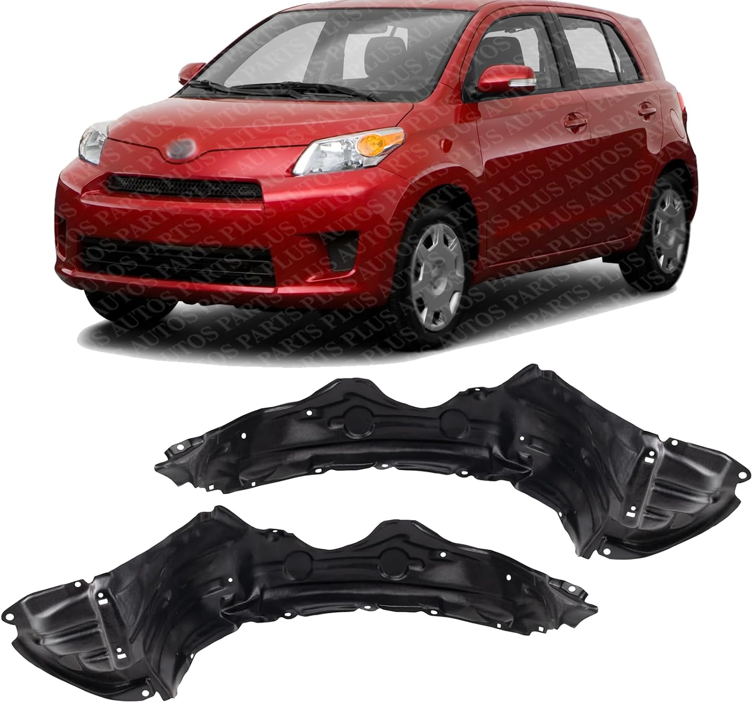 Set Of 2 Front Fender Liner Plastic Left Driver & Right Passenger Side Direct Replacement Compatible With 2008-2014 Scion xD SC1249107 SC1248107 5387552250 5387652250