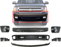 AUTOS PARTS PLUS Front Bumper Primed Steel + Lower Valance + Extensions + Brackets + Bumper Ends Caps Left And Right Direct Replacement Compatible With...