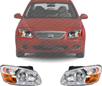 Set Of 2 Front Headlight Assembly Right Passenger & Left Driver Side Direct Replacement Compatible With 2007-2009 Kia Spectra KI2502128 KI2503128 921012F530 921022F530