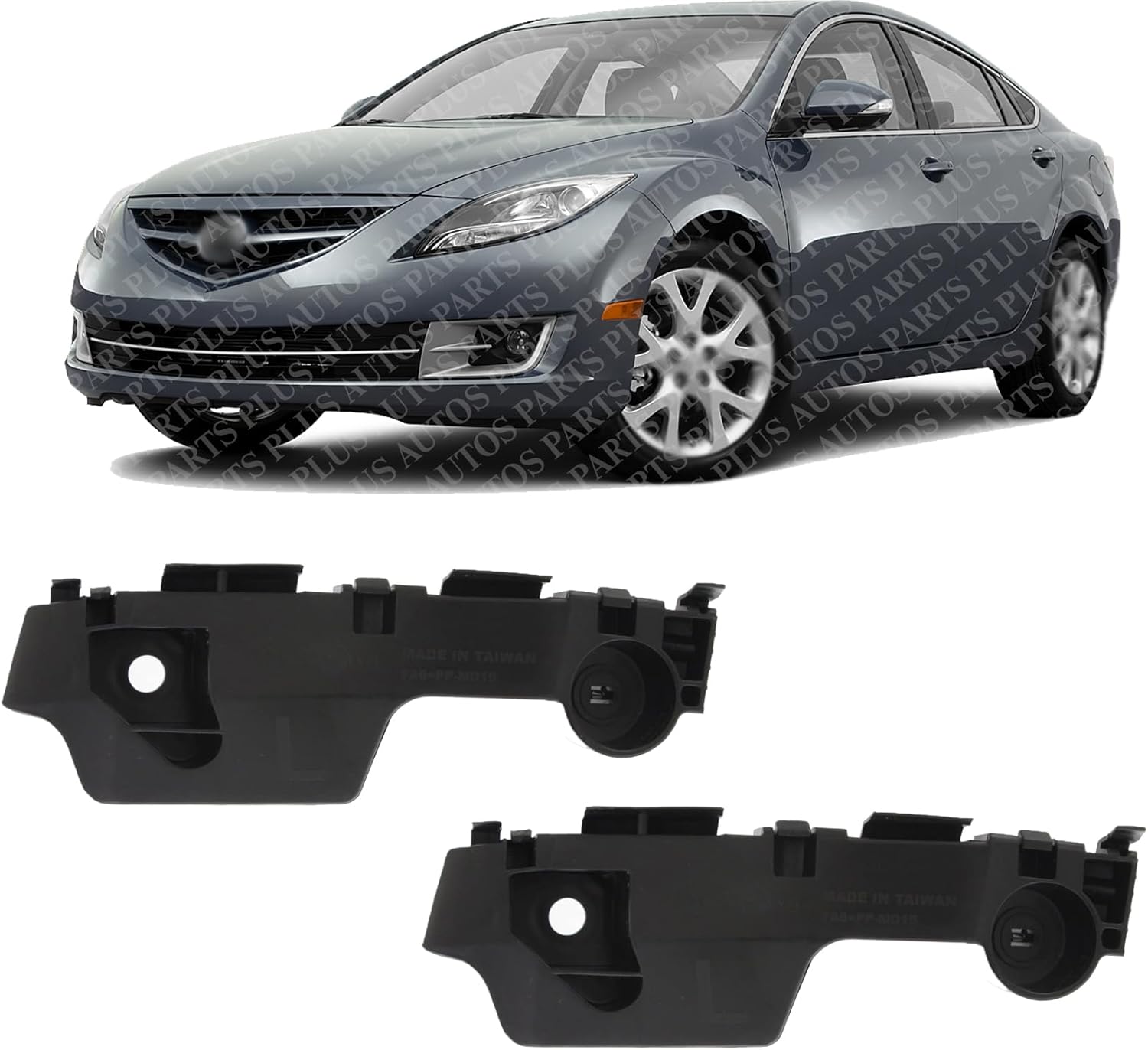 Set Of 2 Front Bumper Retainers Left Driver & Right Passenger Side Direct Replacement Compatible With 2009-2013 Mazda 6 MA1033107 MA1032107 GS3L500T1F GS3L500U1F