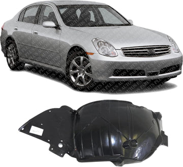 Front Section Fender Liner Right Passenger Side Direct Replacement Compatible With 2005-2006 Infiniti G35 IN1251108 63844AC500