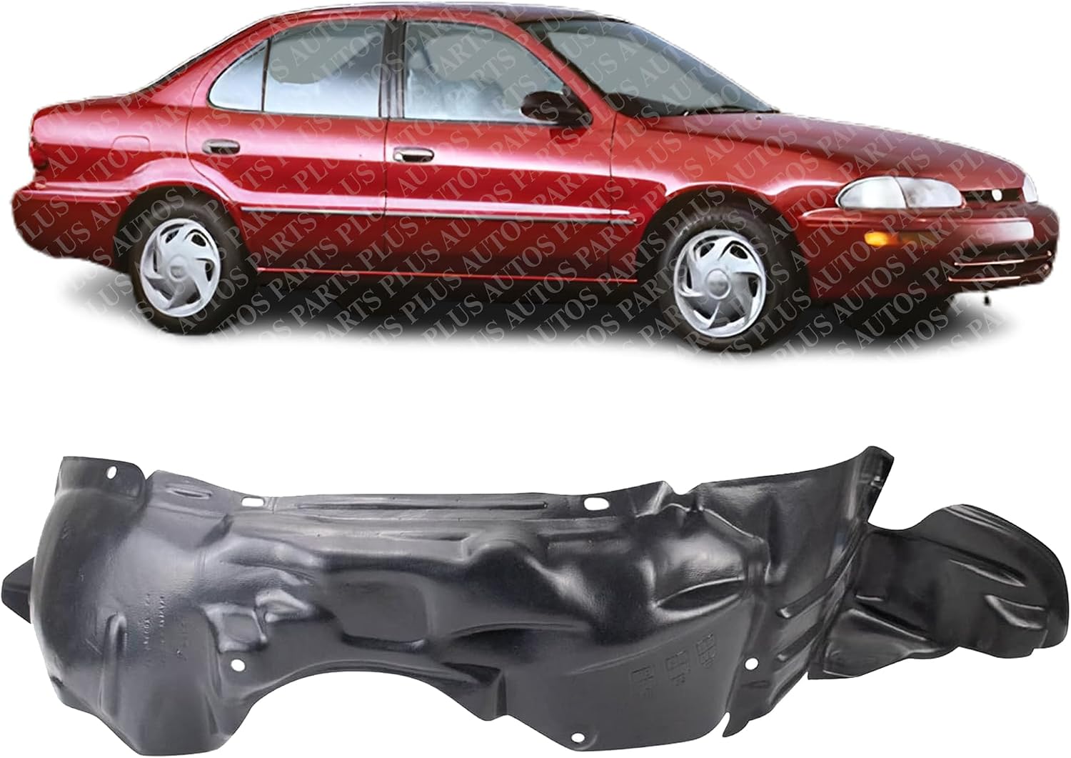 Front Fender Liner Right Passenger Side Direct Replacement Compatible With 1993-1997 Geo Prizm GM1251101 94852069